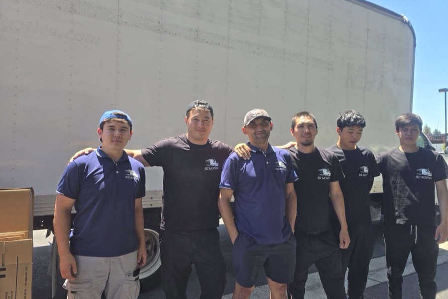The B2 Moving crew after a completed job